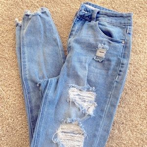 High waisted jeans